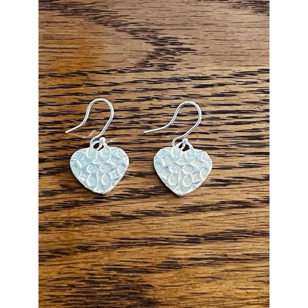 Vintage COACH Sterling Silver 925 Dangle/Drop Earrings All Over C